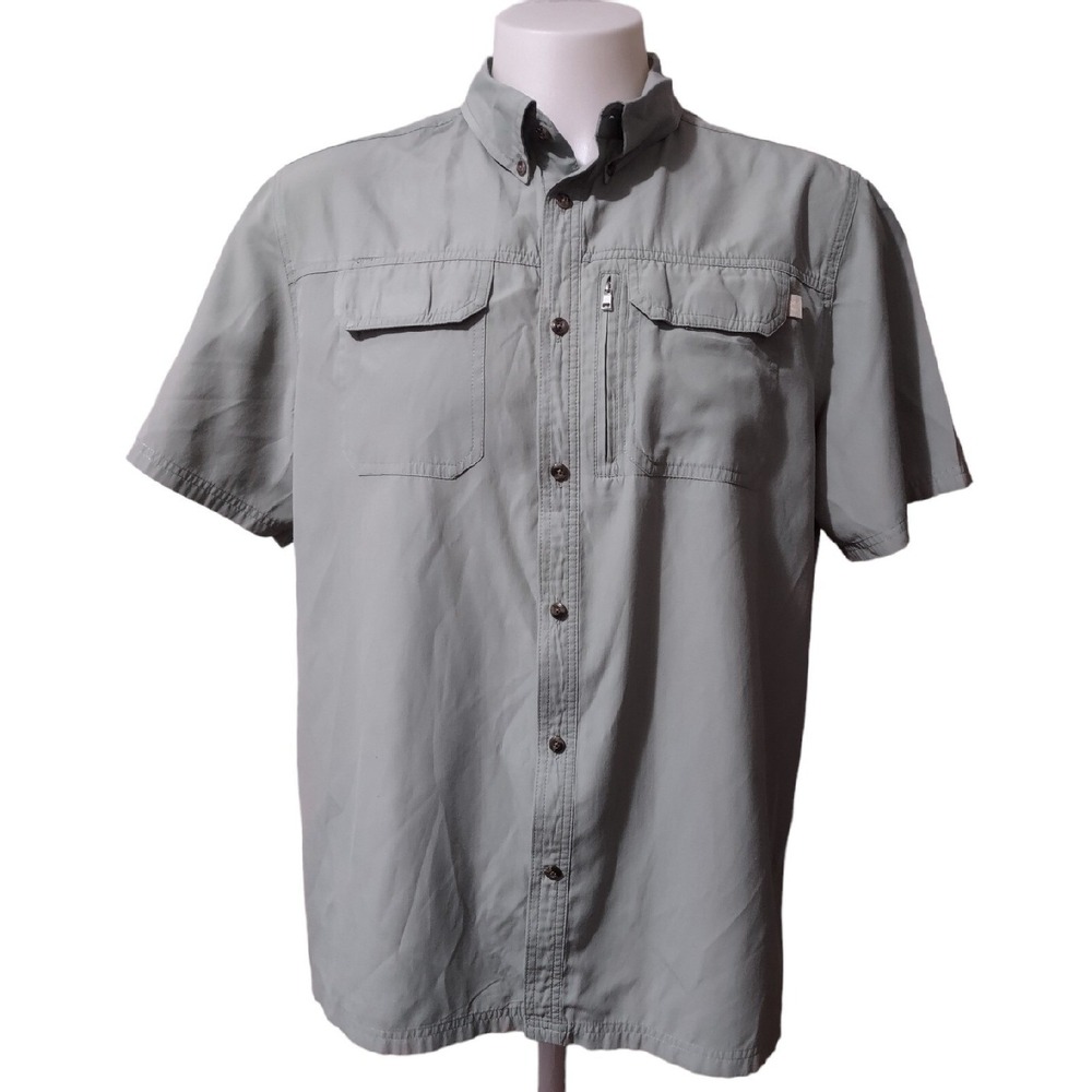 Field & Stream Fishing Men's Size XL Green Shirt Short Sleeve Button Up Pockets
